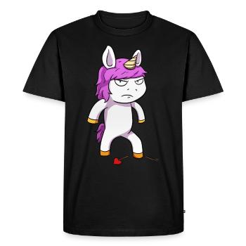 Angry unicorn Angry unicorn - Men's Premium Organic T-Shirt - black - Front - Nico (187cm)