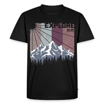 MutterNatur Natur mensch berge Wald camping - Männer Premium Bio T-Shirt - Schwarz - Vorne - Nico (187cm)