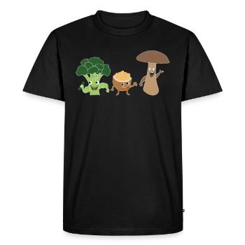 Brocoli Noyer Champignon Végétalien Végétarien Végétalien - T-shirt Premium bio Homme - noir - Devant - Nico (187cm)