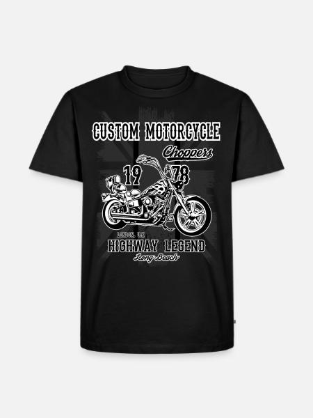 Motorcycle chopper biker motorcyclist - Men's Premium Organic T-Shirt - black