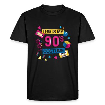 90s 90s soirée à thème costume - T-shirt Premium bio Homme - noir - Devant - Nico (187cm)