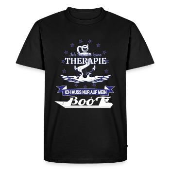 Je n'ai pas besoin d'un bateau thérapeutique - T-shirt Premium bio Homme - noir - Devant - Nico (187cm)