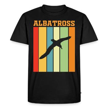 Albatross retro play of colors - Men's Premium Organic T-Shirt - black - Front - Nico (187cm)