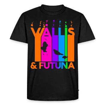 Wallis _ Futuna Bulles colorées et bulles - T-shirt Premium bio Homme - noir - Devant - Nico (187cm)