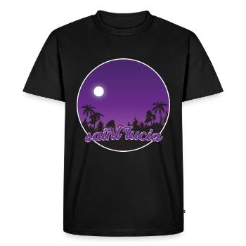 St. Lucia purple paradise - Men's Premium Organic T-Shirt - black - Front - Nico (187cm)