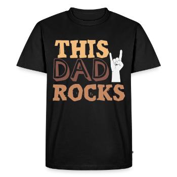 This Dad RocksThis Dad Rocks - Fête des Pères Rock Desi - T-shirt Premium bio Homme - noir - Devant - Nico (187cm)