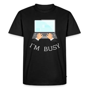 I’M BUSY Gift Idea - T-shirt Premium bio Homme - noir - Devant - Nico (187cm)