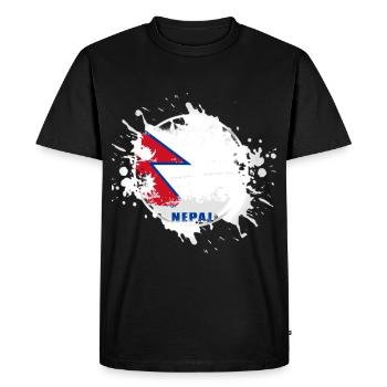 Drapeau du Népal avec blob - T-shirt Premium bio Homme - noir - Devant - Nico (187cm)