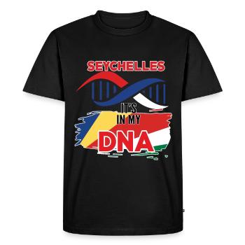 Les Seychelles sont dans mon ADN - T-shirt Premium bio Homme - noir - Devant - Nico (187cm)