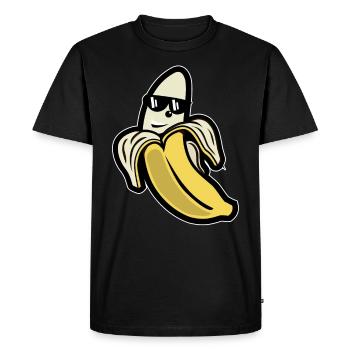 Banana with sunglasses - Men's Premium Organic T-Shirt - black - Front - Nico (187cm)