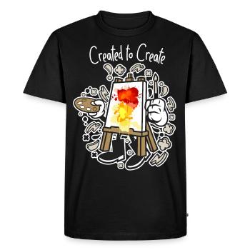 Chevalet d'art en toile Créé pour créer - T-shirt Premium bio Homme - noir - Devant - Nico (187cm)