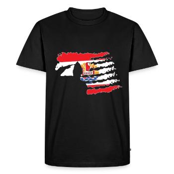 Un soldat de la Polynésie française salue un patriote - T-shirt Premium bio Homme - noir - Devant - Nico (187cm)
