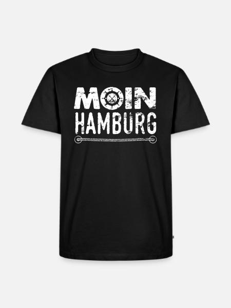 Moin Moin Hamburg - Männer Premium Bio T-Shirt - Schwarz