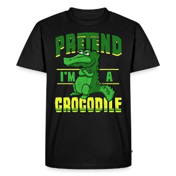 cool crocodile with saying - Men's Premium Organic T-Shirt - black - Front - Nico (187cm)