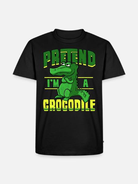 cool crocodile with saying - Men's Premium Organic T-Shirt - black