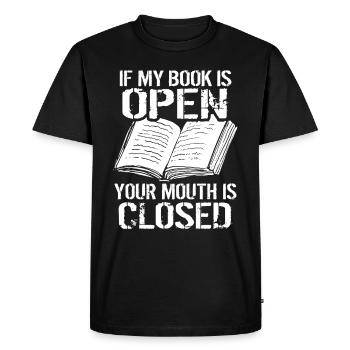Livre livres livre - T-shirt Premium bio Homme - noir - Devant - Nico (187cm)