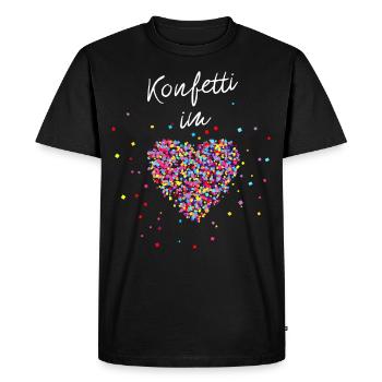 Konfetti im Herzen - Männer Premium Bio T-Shirt - Schwarz - Vorne - Nico (187cm)