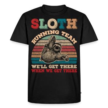 Vintage Sloth Running Team We’ll Get There - T-shirt Premium bio Homme - noir - Devant - Nico (187cm)