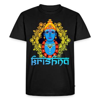 Krishna Mandala Hinduism Gift - Men's Premium Organic T-Shirt - black - Front - Nico (187cm)