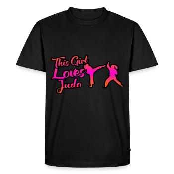 This girl loves judo - Men's Premium Organic T-Shirt - black - Front - Nico (187cm)