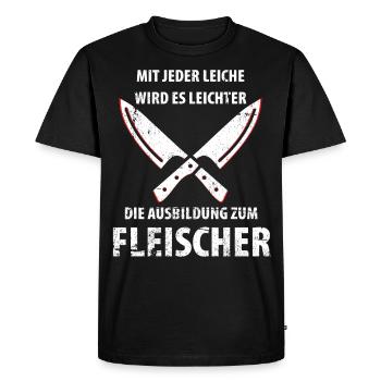 Butcher butcher butcher - Men's Premium Organic T-Shirt - black - Front - Nico (187cm)