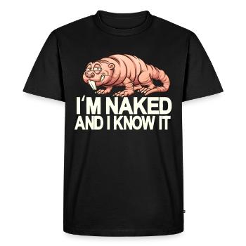 Nu taupe rat rat drôle laid animal - T-shirt Premium bio Homme - noir - Devant - Nico (187cm)