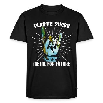 Concert de Heavy Metal pour l'avenir du plastique - T-shirt Premium bio Homme - noir - Devant - Nico (187cm)