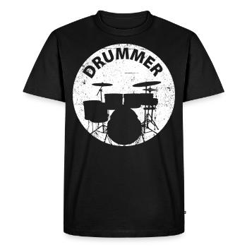 Drummer Drum Drum Drums - Men's Premium Organic T-Shirt - black - Front - Nico (187cm)