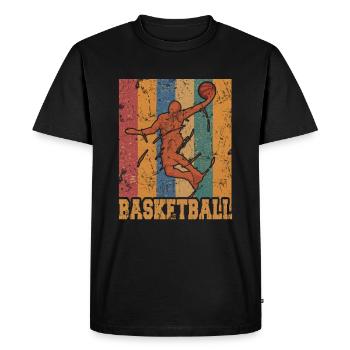 Retro basketball player clothing - Men's Premium Organic T-Shirt - black - Front - Nico (187cm)