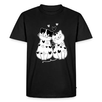Les chats adorent - T-shirt Premium bio Homme - noir - Devant - Nico (187cm)