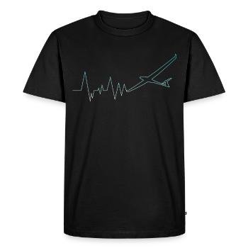 Pilote de planeur - T-shirt Premium bio Homme - noir - Devant - Nico (187cm)
