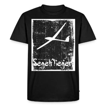 Planeur pilote - T-shirt Premium bio Homme - noir - Devant - Nico (187cm)