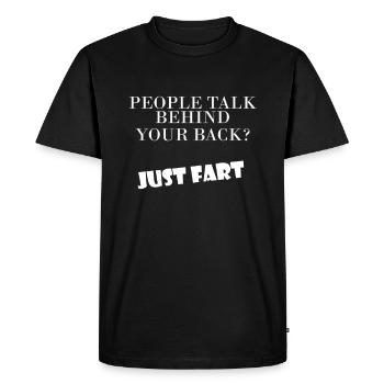 JUST FART! - Men's Premium Organic T-Shirt - black - Front - Nico (187cm)