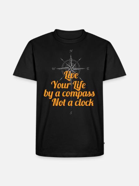 Travel Bug Compass Traveler Backpacking - Männer Premium Bio T-Shirt - Schwarz