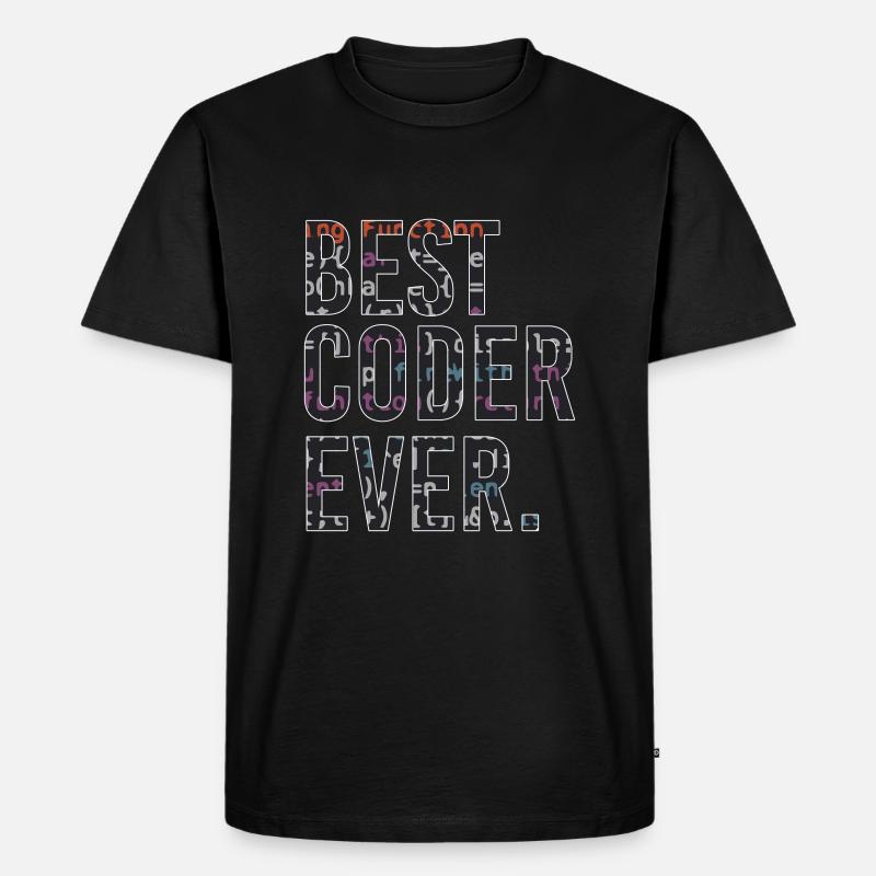 Best programmer code coder - Men's Premium Organic T-Shirt - black