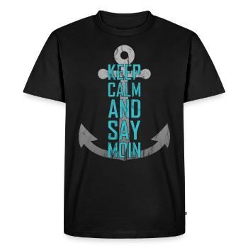 Moin nord de l'Allemagne côte nord du bas allemand - T-shirt Premium bio Homme - noir - Devant - Nico (187cm)