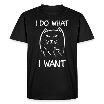 chat drôle je fais ce que je veux - T-shirt Premium bio Homme - noir - Devant - Nico (187cm)