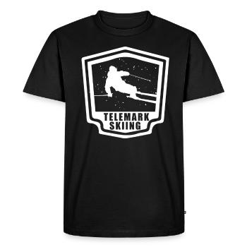 Cadeau ski télémark pour le ski et les sports d'hiver - T-shirt Premium bio Homme - noir - Devant - Nico (187cm)
