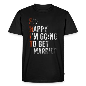 Fête de célibataire se marier heureux - T-shirt Premium bio Homme - noir - Devant - Nico (187cm)