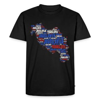Conception de carte de Yougoslavie 03c - T-shirt Premium bio Homme - noir - Devant - Nico (187cm)