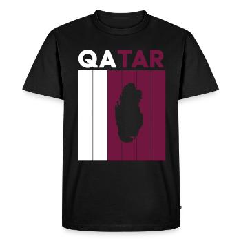 Drapeau et frontière du Qatar - T-shirt Premium bio Homme - noir - Devant - Nico (187cm)