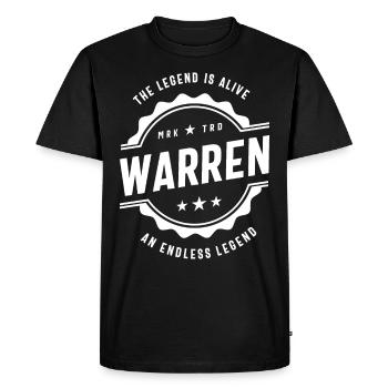 Warren Nom personnalisé Cadeau d’anniversaire - T-shirt Premium bio Homme - noir - Devant - Nico (187cm)