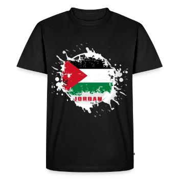 Drapeau de la Jordanie avec blob - T-shirt Premium bio Homme - noir - Devant - Nico (187cm)
