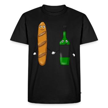 Vin de baguette - T-shirt Premium bio Homme - noir - Devant - Nico (187cm)