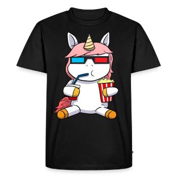 Unicorn 3D Lunettes 3D Popcorn Cinema Film Motion Picture - T-shirt Premium bio Homme - noir - Devant - Nico (187cm)