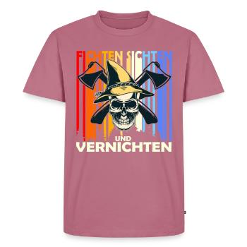 Fichten Sichten Und Vernichten Förster Holzfäller - Männer Premium Bio T-Shirt - Mauve - Vorne - Nico (187cm)