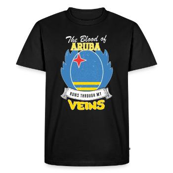 Le sang d'Aruba coule dans mes veines - T-shirt Premium bio Homme - noir - Devant - Nico (187cm)