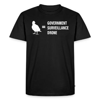 Les oiseaux ne sont pas réels - T-shirt Premium bio Homme - noir - Devant - Nico (187cm)