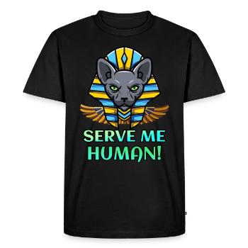 Chat Sphynx Pharaon chat égyptien - T-shirt Premium bio Homme - noir - Devant - Nico (187cm)