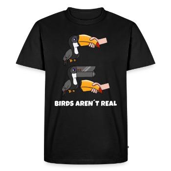Les oiseaux ne sont pas réels - T-shirt Premium bio Homme - noir - Devant - Nico (187cm)